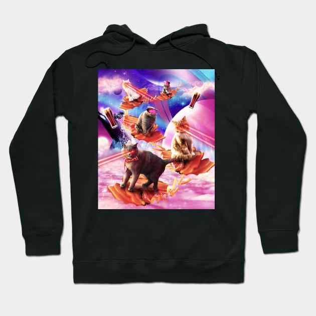 Bacon Galaxy Laser Cat - Space Bacon Cats Hoodie by Random Galaxy